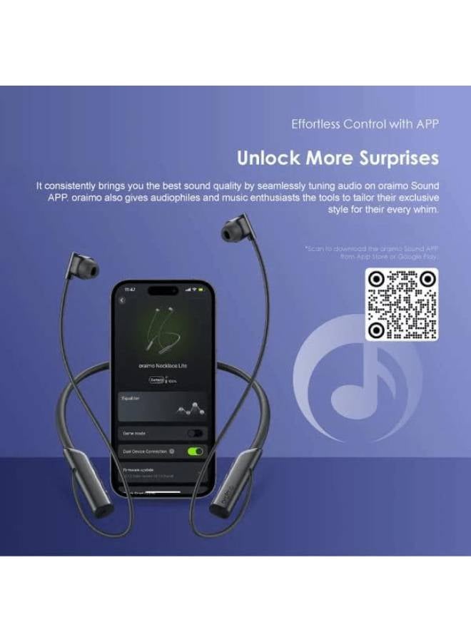 Oraimo Necklace Lite OEB-311 Neckband Wireless in Ear Earphones Deep Bass,30Hrs Playtime,ASAP Charge,ENC Tech,Low-Latency Ergonomic Neckband, Sweat-Resistant Magnetic Earbuds Blue - Image 4