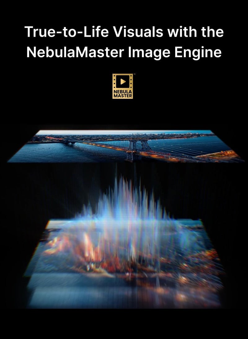 نيبولا جهاز عرض ليزر + LED بدقة 4K من كوزموس SE، جهاز عرض بدقة 4K مع سطوع عالي 1800 لومن ANSI، شاشة ضخمة 200 بوصة، جودة صورة محسّنة، تلفاز جوجل، جهاز عرض محمول مع مقبض - Image 3