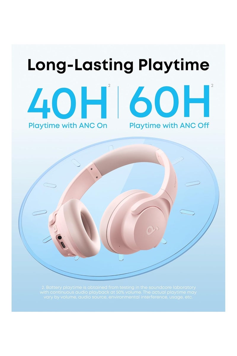 ساوند كور سماعات سوندكور Q20i الهجينة لإلغاء الضوضاء النشط، لاسلكية فوق الأذن بلوتوث، 40 ساعة من وقت التشغيل الطويل لإلغاء الضوضاء باللون الأسود - Image 5