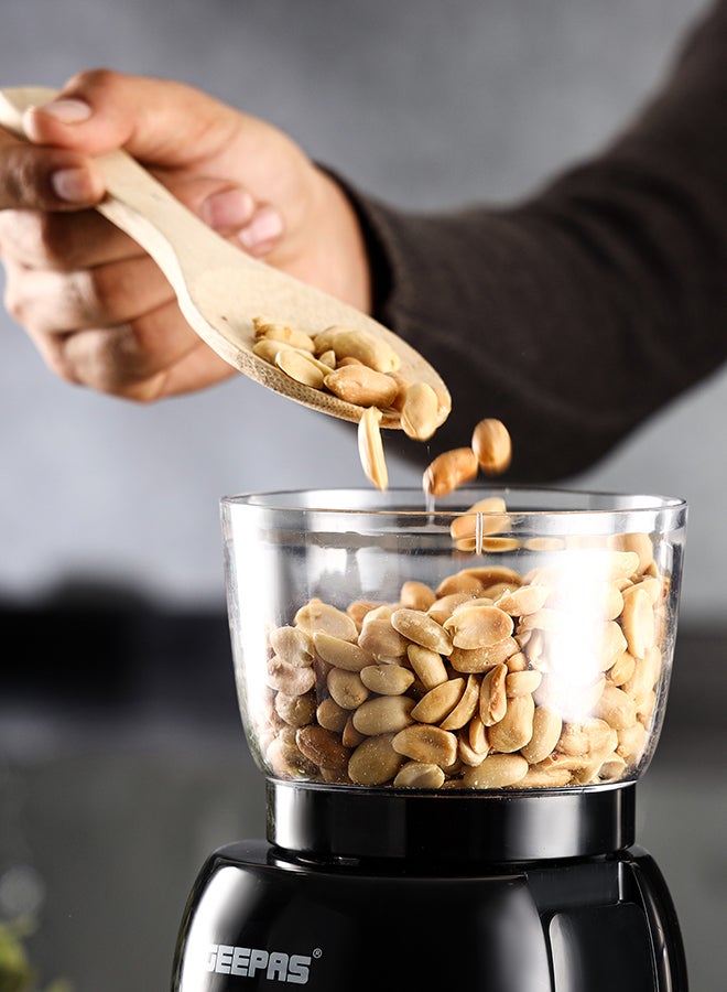 جيباس صانع زبدة الفول السوداني 500 واط موتور قوي | وعاء طحن 756 جرام + كوب تخزين 320 مل، لوحة مطحنة من الفولاذ المقاوم للصدأ | تصميم مدمج وأنيق | نعومة سهلة، زبدة فول سوداني صحية وخالية من المواد الحافظة | GPG63092 أسود - Image 5