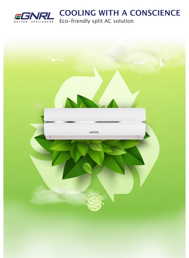 EGNRL 2.5 Ton T3 Rotary Split AC R410a, EG30T3N, 2025 New Model | Cool Only, Gold Fin, Auto Restart & 4-Way Airflow, | Remote Included, White - Free 5 Year Compressor Warranty 2550W EG30T3N White 2550 W EG30T3N White - Image 5