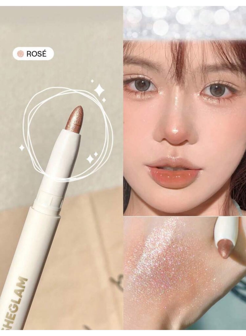 SHEGLAM Big N' Bright Eye Pencil-Rosé Highlighter Pen Shimmer Multi-Use Pigment Glow Face Makeup Rosé - Image 1