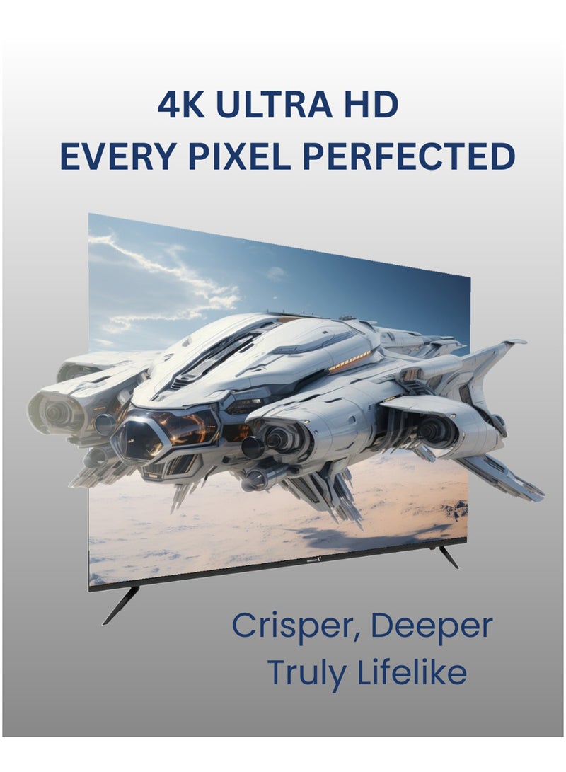 VIDEOCON 55-Inch 4K UHD Edgeless Official Google TV, Smart LED TV with Voice Remote, Dolby Audio, Bluetooth, Chromecast Built-In, DVB-T2/S2, Free Wall Mount – E55ELGT1100 Black - Image 3