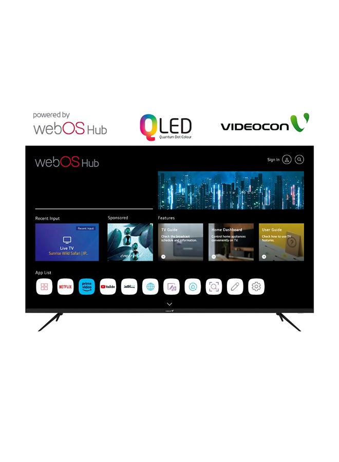 VIDEOCON 70-Inch Edgeless QLED 4K UHD Smart TV, WebOS Hub, A+ Grade Panel, Magic Remote, Dolby Audio, Bluetooth Connectivity - E70QLWO1100 Black - Image 1
