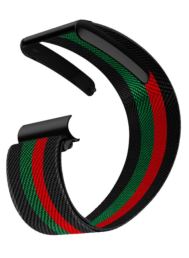 MARGOUN Premium Adjustable Nylon Strap for WHOOP 5 – Lightweight & Breathable Replacement Band Green Red - Image 1