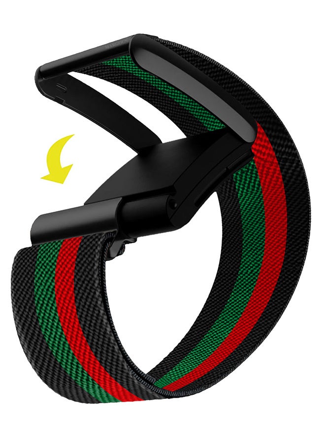 MARGOUN Premium Adjustable Nylon Strap for WHOOP 5 – Lightweight & Breathable Replacement Band Green Red - Image 2