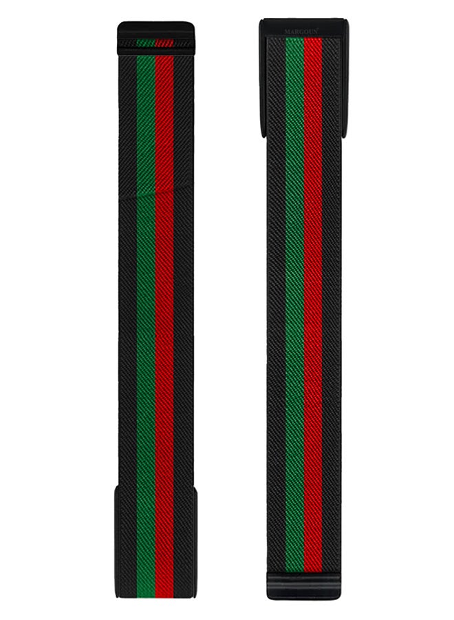 MARGOUN Premium Adjustable Nylon Strap for WHOOP 5 – Lightweight & Breathable Replacement Band Green Red - Image 3