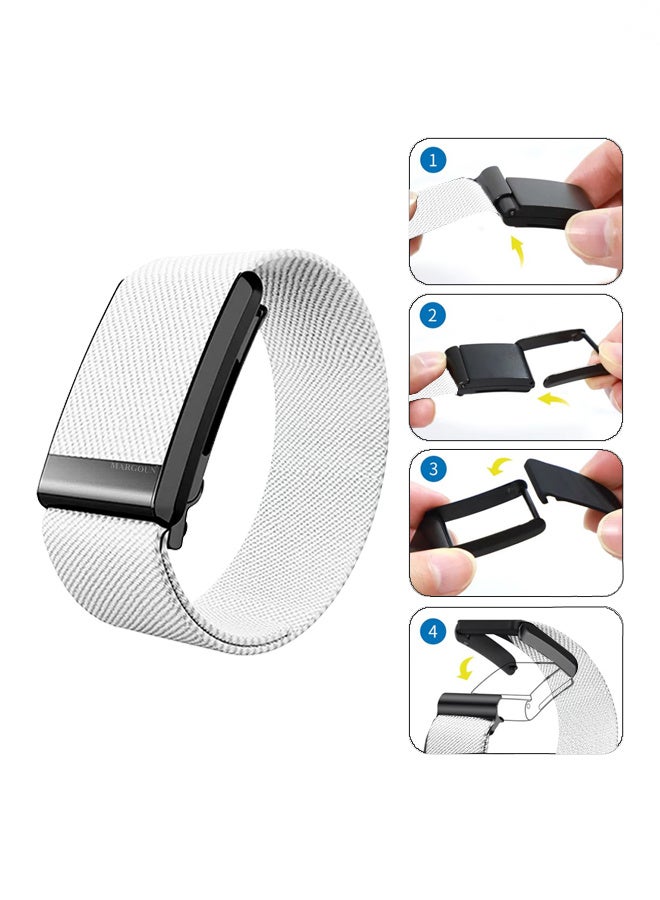 مارجون Premium Adjustable Nylon Strap for WHOOP 5 – Lightweight & Breathable Replacement Band white - Image 4