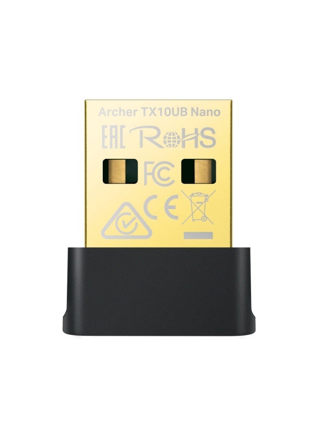 تي بي لينك Archer TX10UB Nano AX900 USB Wi-Fi 6 Bluetooth 5.3 Adapter – Ultra-Compact Wireless Dongle for PC, Laptop & Desktop, Dual Band AX900 Nano, Plug & Play, High-Speed Internet black - Image 1