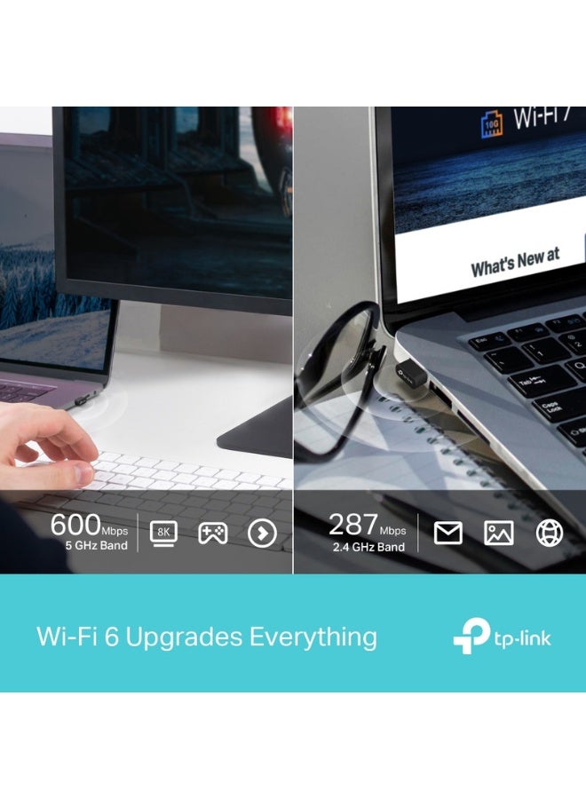 تي بي لينك Archer TX10UB Nano AX900 USB Wi-Fi 6 Bluetooth 5.3 Adapter – Ultra-Compact Wireless Dongle for PC, Laptop & Desktop, Dual Band AX900 Nano, Plug & Play, High-Speed Internet black - Image 4