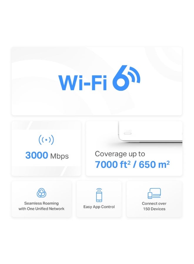 MERCUSYS Halo H80X (3-Pack) AX3000 Whole Home Mesh Wi-Fi 6 System – Dual-Band, High-Speed Coverage for Large Homes and Offices white - Image 3