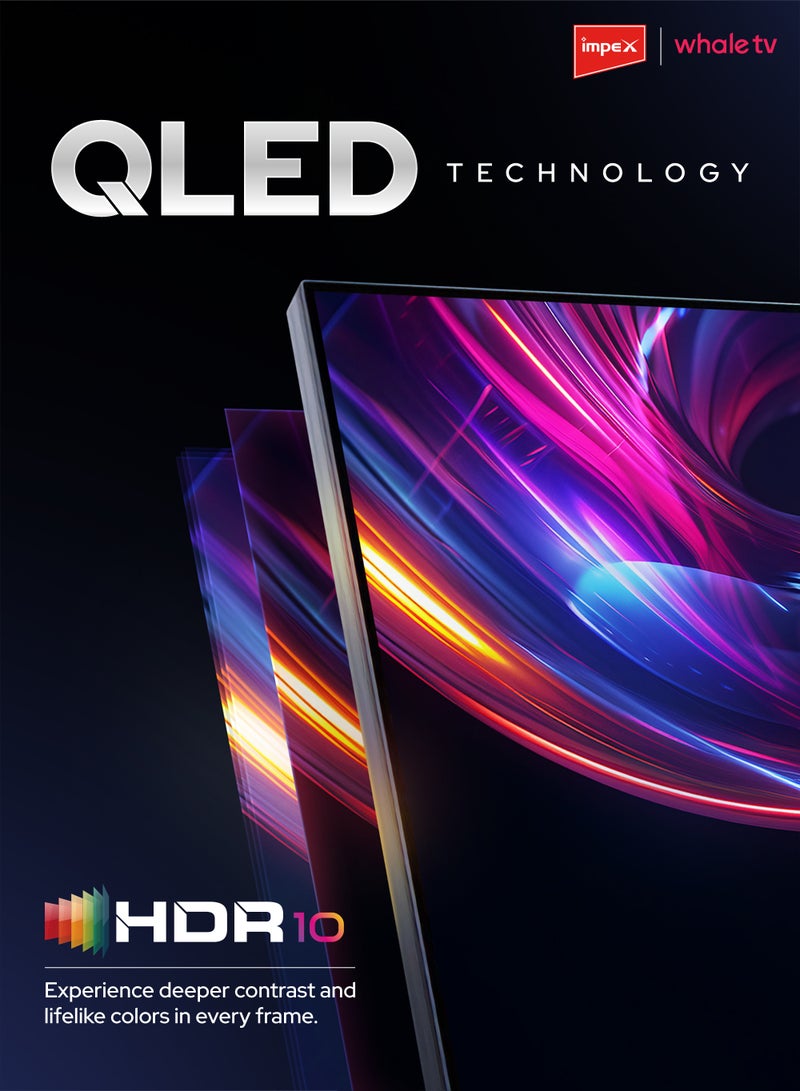 Impex Whale OS 50 Inch Smart Full HD QLED TV | ChatGPT AI Voice Assistant | Netflix, Prime, YouTube, Disney+ | 176° Viewing Angle | 8GB Internal Memory, 1.5GB RAM | 2xHDMI, 2xUSB | A+ Grade Panel | Wios50Q black - Image 5
