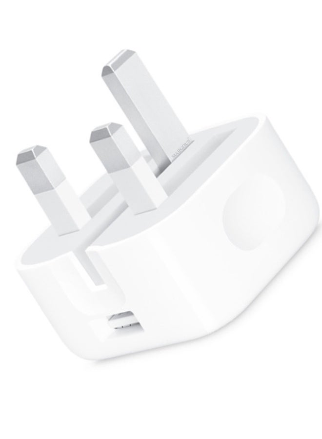 MARGOUN 20W USB-C PD Fast Charger with 60W Braided Type-C to Type-C Cable (1m) – UK 3-Pin Plug for iPhone 17 Pro White - Image 3