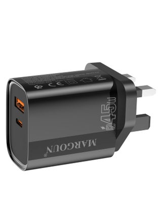 محول طاقة 45 واط ديو، منافذ USB-C و USB-A مزدوجة، شحن فائق السرعة PD و QC - view 4