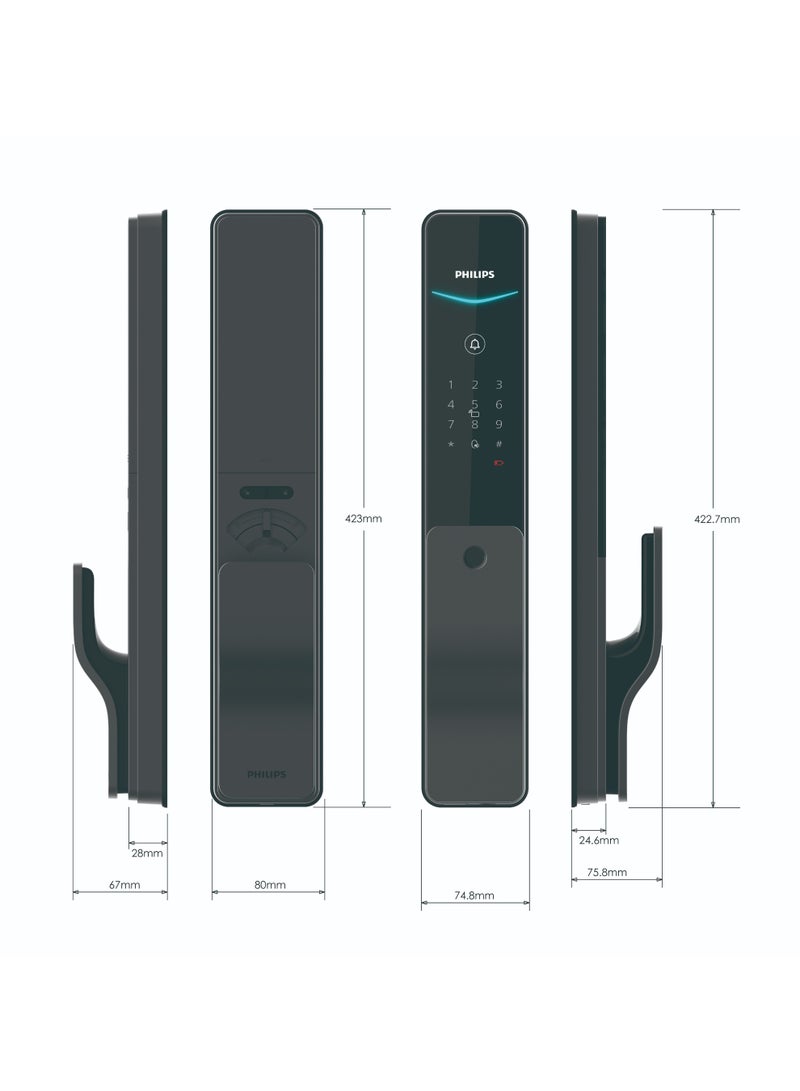 فيليبس Philips DDL801‑5HBS Smart lock with app connectivity, access logs, and remote control. SKY GRAY - Image 5