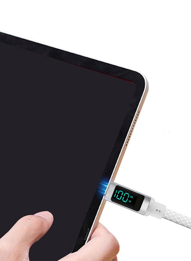 مارجون حزمة 2 كابل شحن سريع 100 واط USB-C إلى USB-C مع شاشة طاقة مدمجة، PD 3.0 وتصميم مضفر متين 1 متر - Image 5