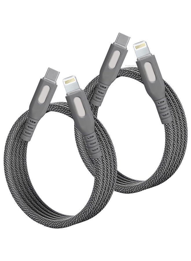 MARGOUN 2Packs Magnetic USB-C to Lightning Fast Charging Cable (1M) - PD 18W, Snap-On Design, MFi-Certified, Nylon-Braided - Dark Grey Dark Grey-6 - Image 2