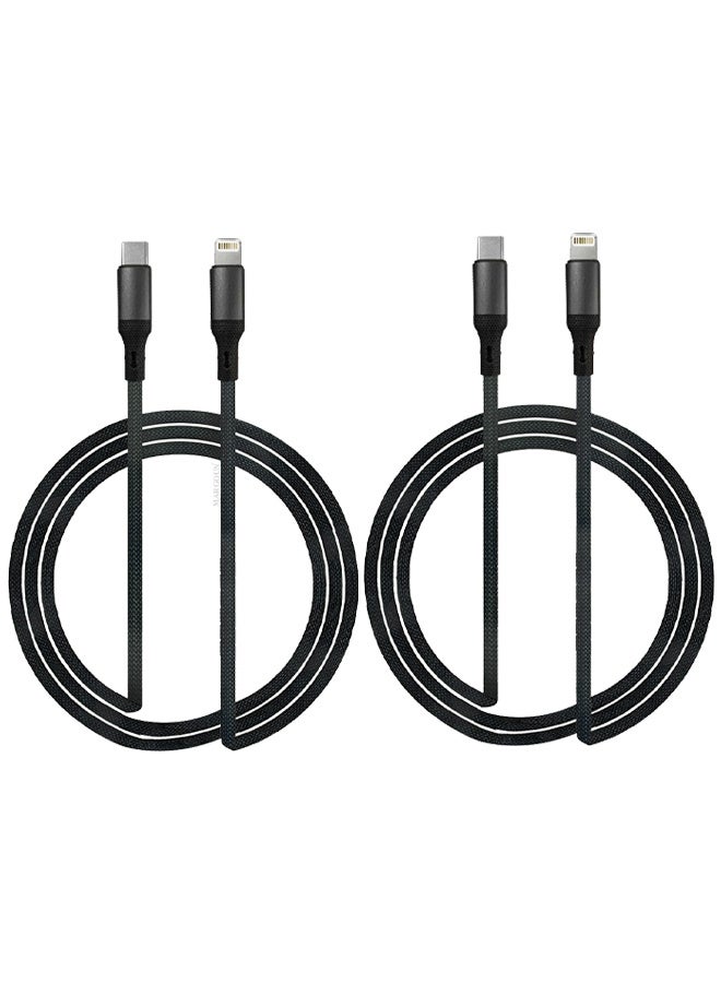 MARGOUN 2Packs USB-C to Lightning Fast Charging Cable (1M) - PD Supported, MFi-Certified, Durable Nylon Braided Design - Black Black-7 - Image 1