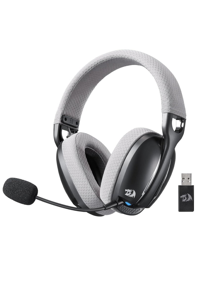 ريدراجون سماعة ألعاب لاسلكية بإضاءة زرقاء 3 أوضاع H878 - خفيفة الوزن - صوت محيطي 7.1 - محركات 40MM - ميكروفون قابل للفصل - متعددة المنصات للكمبيوتر، PS5/4/3، سويتش، موبايل - Image 1