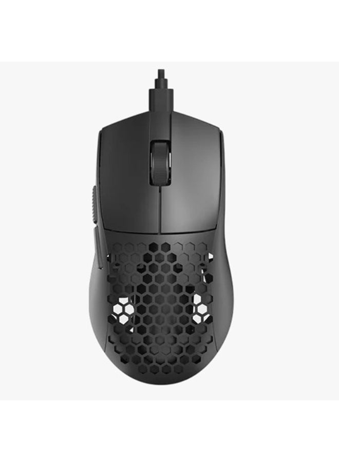 REDRAGON M617-LIT Ultralight Honeycomb Shell Wired Gaming Mouse, 41g, 10,000 DPI, 6 Programmable Buttons, Drag-Free Paracord, Type-C Gamer Mouse with 2 Side Buttons for PC/Mac/Laptop, Black - Image 1