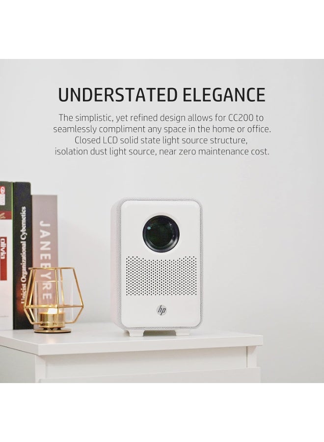 HP CC200 Projector Full HD 1080P 200 Lumens - Built-In Speaker 6W - Lamp Life 20,000 Hours - 80 inch Screen Size CC200 white - Image 5