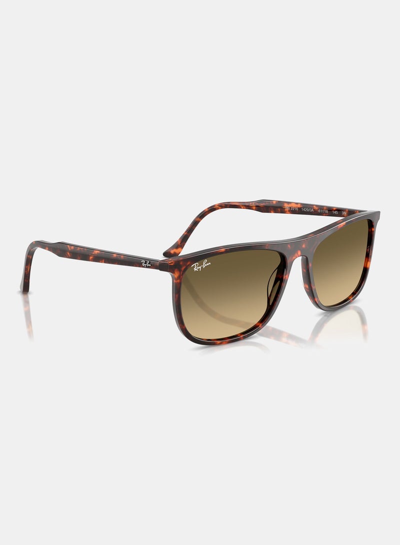 راي بان Men's Full-rimed Rectangular Sunglasses 2216, 58, 1429, 0A - Image 3
