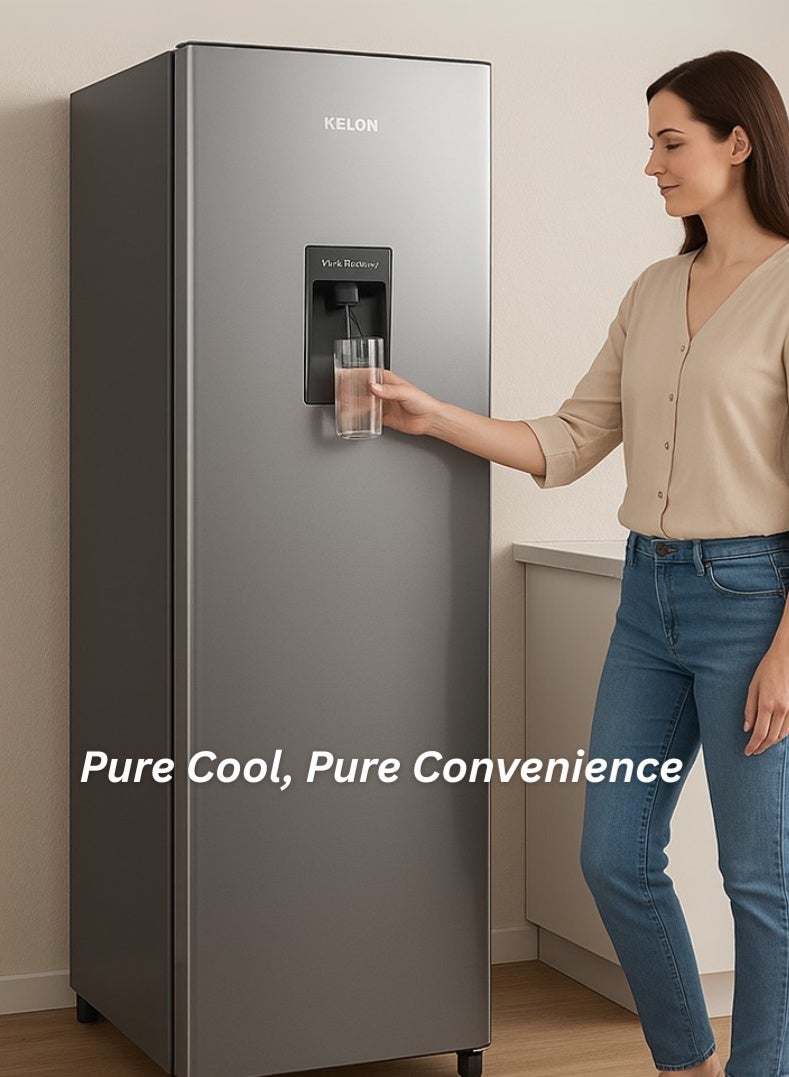 KELON 240 Liters Single Door Refrigerator with Built-in Water Dispenser, Compact Energy Efficient Fridge for Home, Office, or Apartment – Spacious Storage with Glass Shelves, Large Vegetable Crisper, Low Noise Operation, Eco-Friendly Cooling Technology, Durable Silver Finish – Model KRS-24DRS KRS-24DRS Silver - Image 5