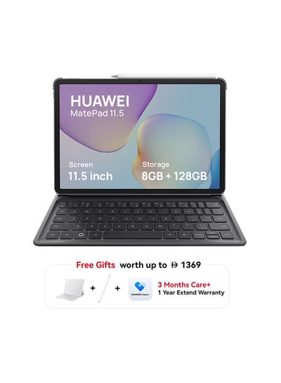 HUAWEI MatePad 11.5-inch Tablet 2.5K 120Hz HD Display, 8+128GB, 10100 mAh, 40W SuperCharge, WiFi6, WPS Office, Quad Speakers, Detachable Keyboard, Gray + FOC