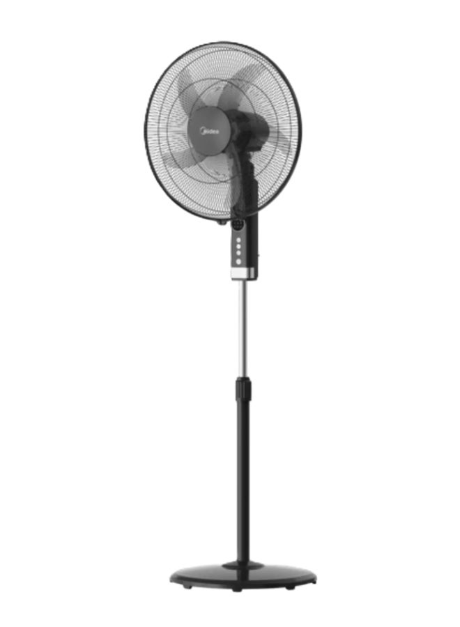 مديا مروحة عمودية ميديا مقاس 18 بوصة (FS45-25MT-BK)، بمحرك نحاسي بقدرة 75 واط وسرعة تصل إلى 1300 دورة في الدقيقة، مزودة بـ5 شفرات من ABS المتين المقاوم للصدمات، تعمل بهدوء أكثر بنسبة 6٪، قابلة لتعديل الارتفاع حتى 157 سم، بتقنية تدفق الهواء Tech Wind Air Boost، باللون الأسود، رقم المنتج 6221284001499. 75 W 6221284001499 - Image 2