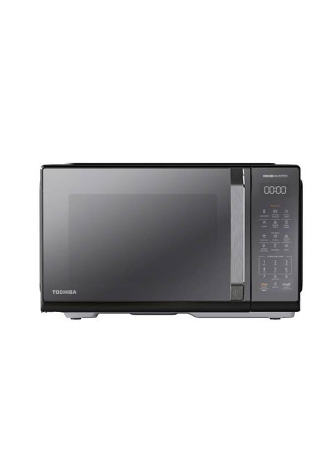 Toshiba Microwave Grill, Digital, Origin Inverter, ChefGrill, EasyMax Clean Cavity, Compact size Large With 1000W Grill - 25 L 1330 W MW3-EG25PEI(BK) Black Mirror Door