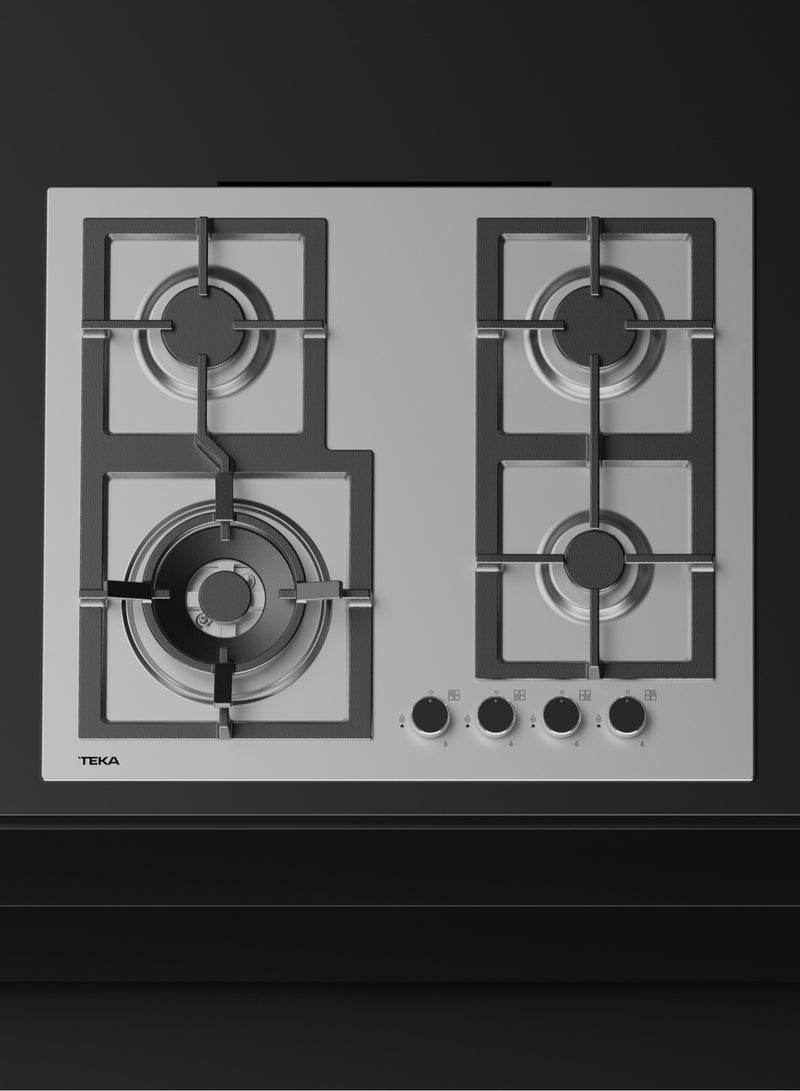 TEKA 60cm Gas hob with 4 burners and Cast iron grids EFX 60.1 4G AI AL DR CI 112610072 Stainless Steel - Image 5