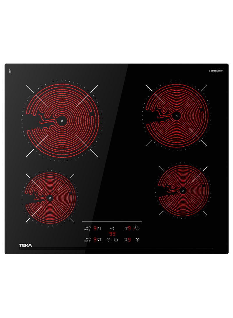 تيكا Built-in 60 cm Vitroceramic Hob with Touch Control, 4 Cooking Zones, Ceramic Glass Surface, Cooking Timer TBC 64010 TTC 112550014 Black - Image 1