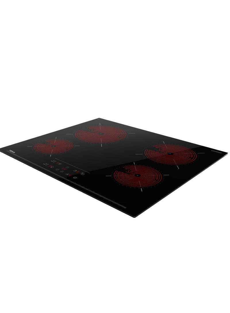 تيكا Built-in 60 cm Vitroceramic Hob with Touch Control, 4 Cooking Zones, Ceramic Glass Surface, Cooking Timer TBC 64010 TTC 112550014 Black - Image 4