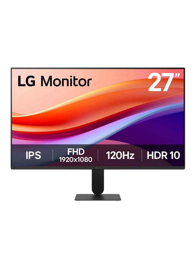 LG 27 inch IPS Display, FHD Display, 120Hz Refresh Rate, 1ms (MBR) Response Time, Motion Blur Reduction Technology, Dynamic Action Sync, Slim Stand, Black | 27U411A-B black - Image 1