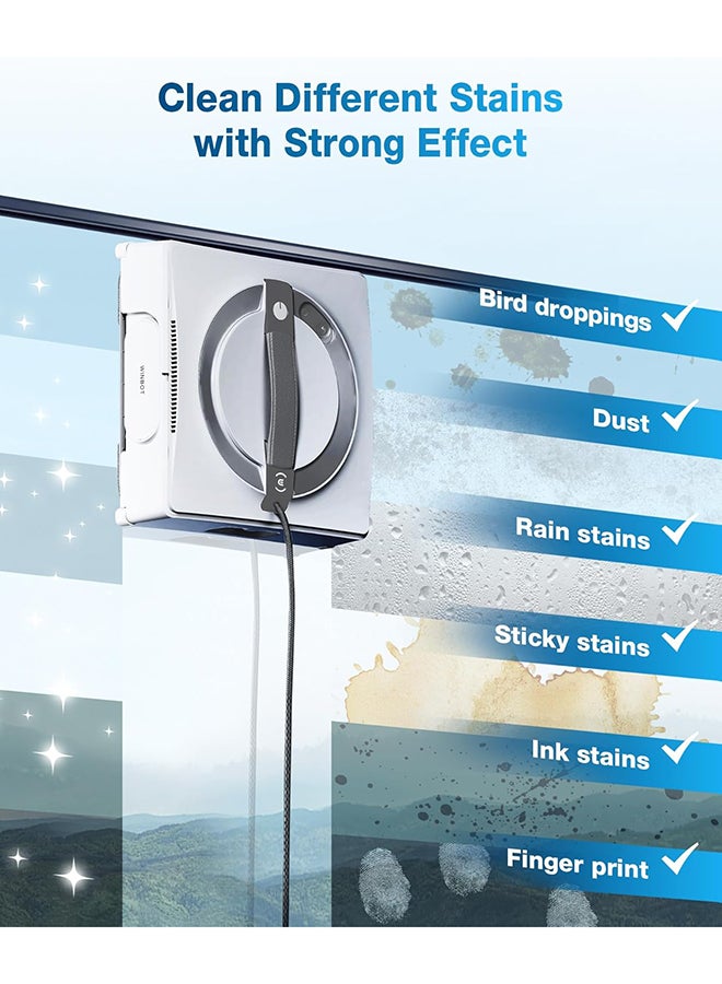 ecovacs Winbot W2 Omni Portable Window Cleaning Robot, Intelligent Cleaning with Three-Nozzle Wide-Angle Spray Technology, Win SLAM 4.0 Path Planning, Deep Edge Cleaning, 5500Pa Suction Power 126 W WG821-11 White - Image 3