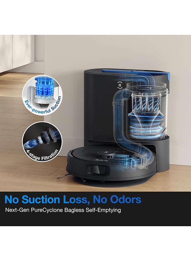 ecovacs Deebot N20e Plus Robot Vacuum and Mop,with Bagless Self Emptying Station,10000Pa Powerful Suction,Anti-Tangle Technology,45-Day Capacity,300 Minutes Runtime,Perfect for Pet Hair 1000 W YDLX11-3-Plus Black - Image 2