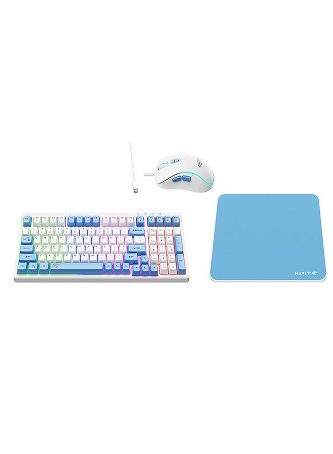 havit 3-in-1 RGB Gaming Keyboard Mouse and Mouse Pad Combo – Rainbow Backlit 99-Key Anti-Ghosting USB Type-C Keyboard (8M Keystroke Life), RGB 7-Button Gaming Mouse with Adjustable DPI (1200-3600), and Smooth Multi-Spandex Mouse Pad – Durable ABS Build, Ergonomic Design, Plug & Play for PC/Laptop - Image 4