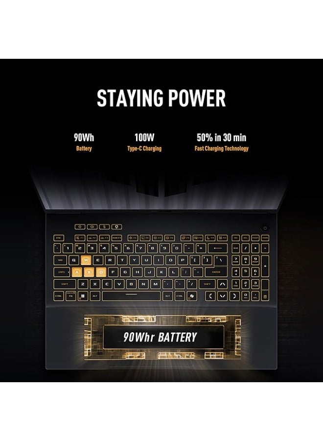 أسوس (Upgraded Version) TUF F16 Gaming Laptop With 16-Inch WUXGA Display,Core i7-14650HX Processor/16GB RAM/1TB SSD/NVIDIA GeForce RTX 5060 Graphics/Windows 11 Home English Jaeger Gray English Jaeger Gray - Image 3