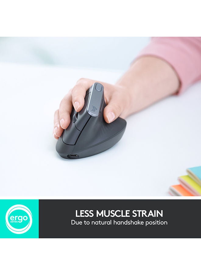 Logitech Renewed - MX Vertical Ergonomic Wireless Mouse With USB Receiver Graphite - Image 5