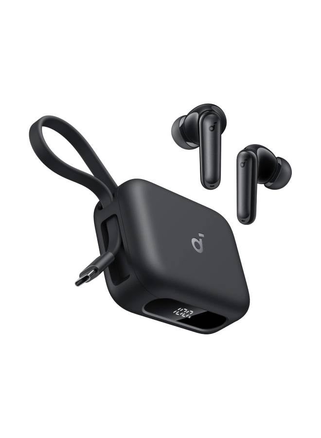 Soundcore P41i by Anker Adaptive Noise Cancelling Earbuds with Portable Phone Charger (Built-in USB-C Cable), 192-h Playtime, Immersive Sound, 6-Mic AI Calls, IPX5 Wireless Earbuds, Bluetooth 5.3 black - Image 3