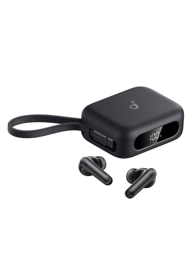 Soundcore P41i by Anker Adaptive Noise Cancelling Earbuds with Portable Phone Charger (Built-in USB-C Cable), 192-h Playtime, Immersive Sound, 6-Mic AI Calls, IPX5 Wireless Earbuds, Bluetooth 5.3 black - Image 4
