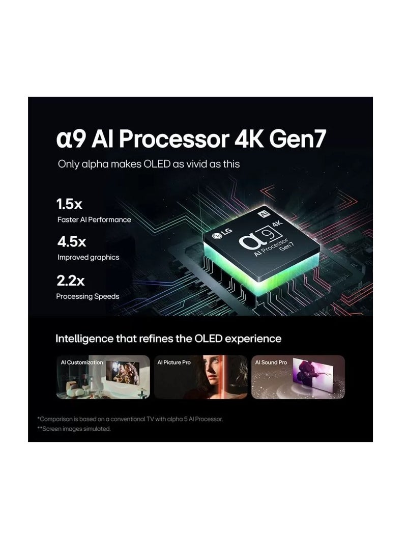 LG 65 inch OLED AI 4K 120Hz Smart TV AI Magic remote webOS24 2024 OLED65CS4VA-AMAE black - Image 4