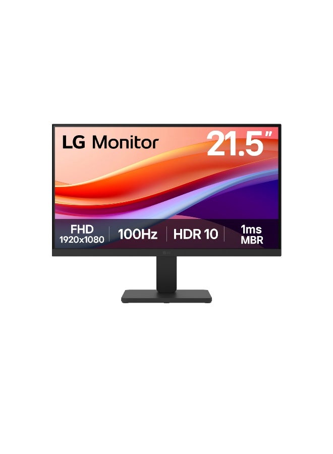 LG 22 inch FHD 100hz Monitor, sRGB 99%, HDR 10, 1msMDR, Dynamic Action Sync / Black Stabilizer, Reader Mode, Adjustable tilt 22U401A-B black - Image 1