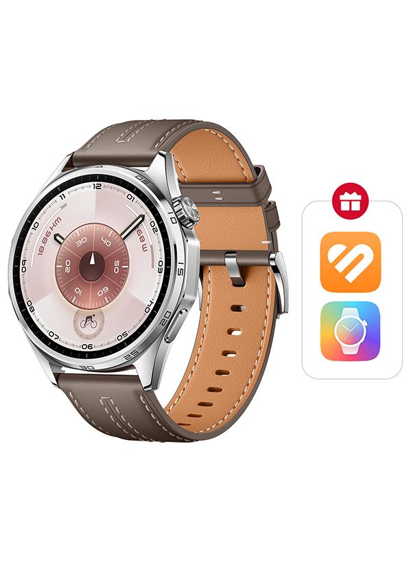 HUAWEI WATCH GT 6 46mm Smart Watch, 1.47'' Display, up to 21 days battery life,  Compatible with iOS & Android, Health Monitor, 100+ Sports Modes, Grey with Free Extra App Benefits Grey - Image 1