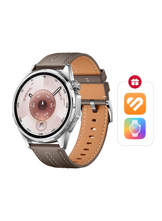 HUAWEI WATCH GT 6 46mm Smart Watch, 1.47'' Display, up to 21 days battery life,  Compatible with iOS & Android, Health Monitor, 100+ Sports Modes, Grey with Free Extra App Benefits Grey - Image 1