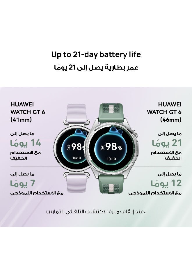 HUAWEI WATCH GT 6 46mm Smart Watch, 1.47'' Display, up to 21 days battery life,  Compatible with iOS & Android, Health Monitor, 100+ Sports Modes, Green with Free Extra App Benefits Green - Image 3