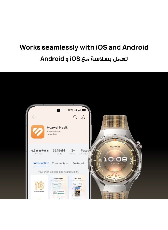 ساعة ذكية WATCH GT 6 Pro بحجم 46 مم، شاشة 1.47 بوص...