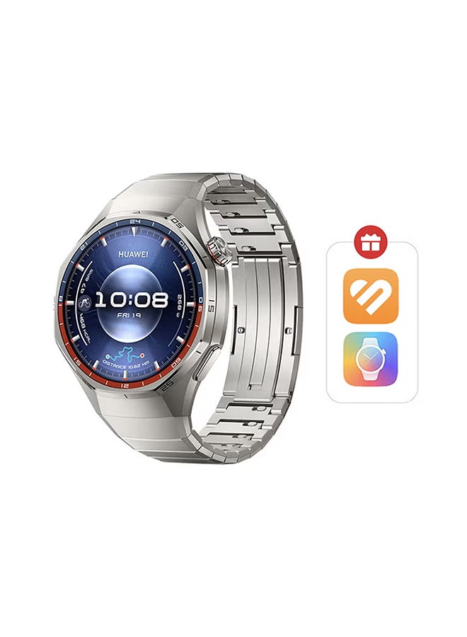 هواوي WATCH GT 6 Pro 46mm Smart Watch, 1.47'' Display, up to 21 days battery life, Compatible with iOS & Android, ECG Analysis, Health Monitor, Titanium with Free Extra App Benefits Titanium - Image 1