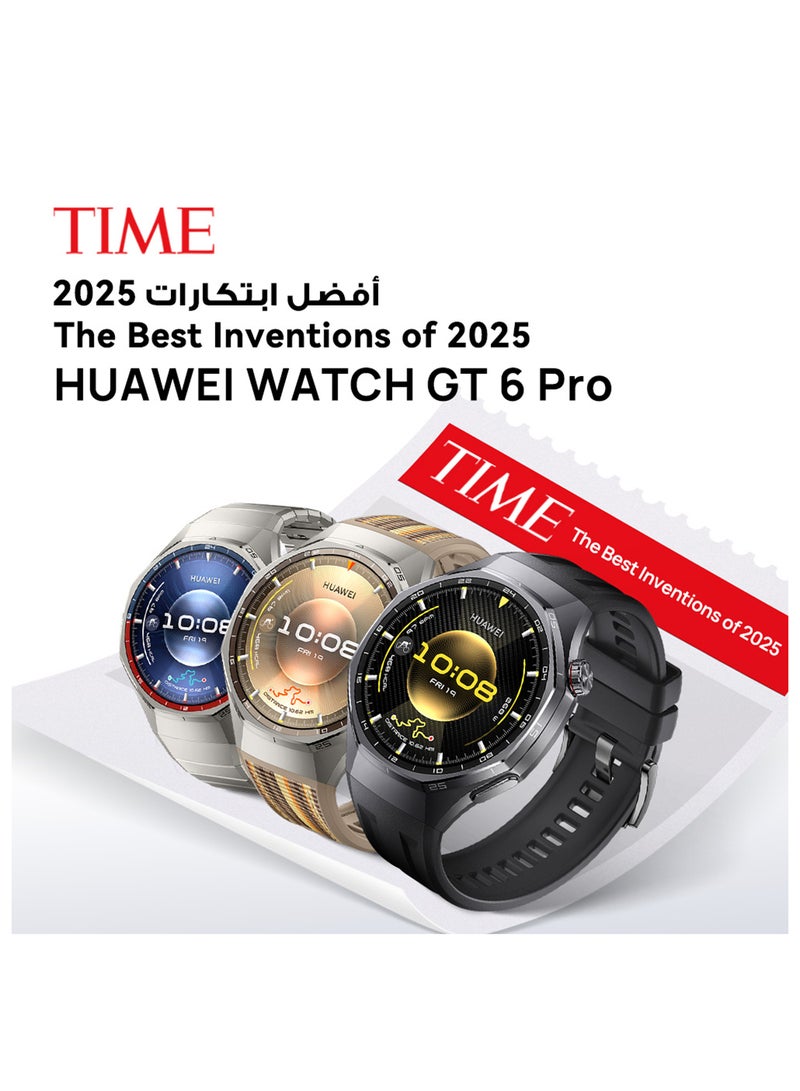 هواوي WATCH GT 6 Pro 46mm Smart Watch, 1.47'' Display, up to 21 days battery life, Compatible with iOS & Android, ECG Analysis, Health Monitor, Brown with Free Extra App Benefits Brown - Image 2