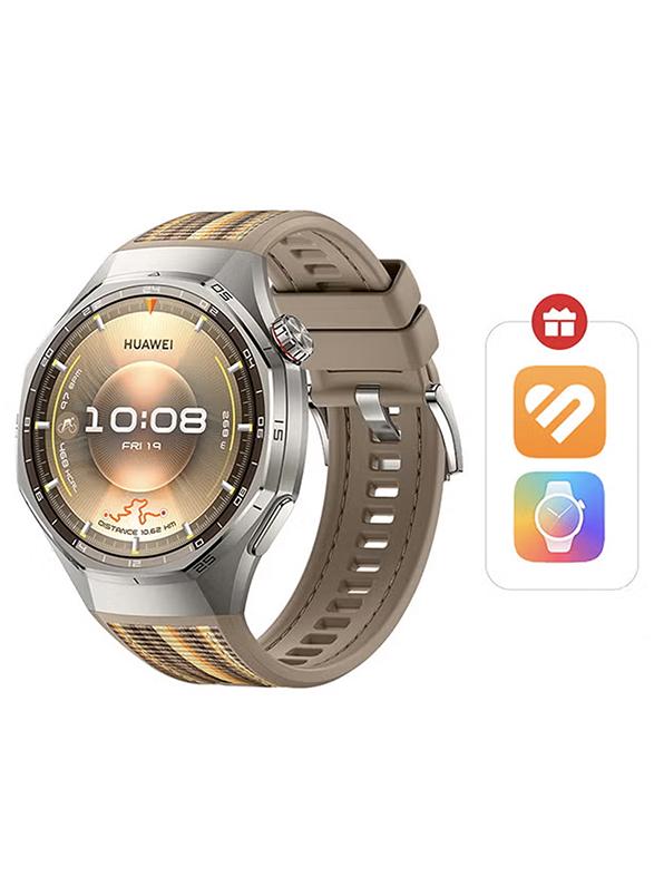 HUAWEI WATCH GT 6 Pro 46mm Smart Watch, 1.47'' Display, up to 21 days battery life, Compatible with iOS & Android, ECG Analysis, Health Monitor, Brown with Free Extra App Benefits Brown - Image 1